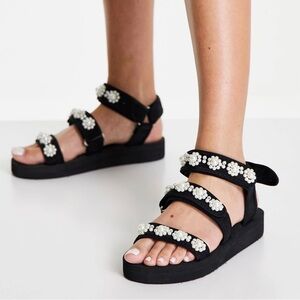 ASOS DESIGN Forget Me Not Pearl Sandals